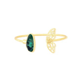 PULSEIRA FORMATO BORBOLETA GARDEN DOURADA ESMERALDA